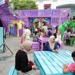 tables and stools for roadshow event at Bugis+