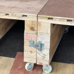 hinge attachment for foldable stage