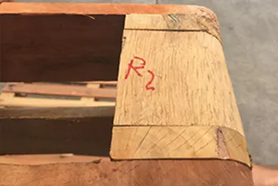 Pallet marked with repair cycle SKU