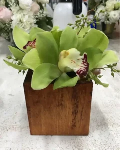 Decorative plywood box with orchid